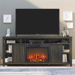 ZUN 23 inch electric fireplace insert, ultra thin heater log set & realistic flame, remote control W1769103308