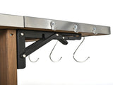 54.33" Farmhouse Rolling Outdoor Kitchen Cart, Solid Wood Frame with Stainless Steel Top, Spice N767P528183A