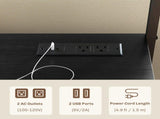 Built-in Power Outlet, Microwave Stand with Louvred Door Cabinets & Storage Shelves, Black 42219313