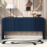 U_STYLE Striped Storage Cabinet with 4 Doors , Adjustable, Suitable for Study,Entrance and Living WF321487AAV