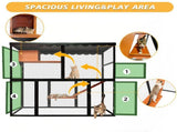 Wooden Catio Outdoor Cat Enclosure Large Cat House for Mulitiple Cats Walk ,Indoor 4 Tier Cat 31203530
