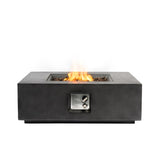 Outdoor Propane Fire Pit Table,Square Stone 35-inch Planter Base, 50,000 BTU Stainless Steel Burner, W3016P233629