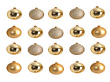 Gold Plastic Holiday Christmas 3" Shatterproof Ornament Set, 20 Count 01690859