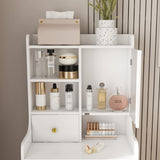 3-in-1 Dressing Table with LED Mirror & Stool - Compact Makeup Vanity with 4 Drawers, W2700P297923