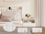 Full Floating Bed Frame LED Light and Charging Station Upholstered Platform Bed Frame Full Size W636P311067