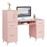 pink relief particle board tempered glass 141*50*112cm three doors and two drawers fanless nail 09679547