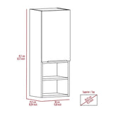 Mila Bathroom Cabinet, Two Interior Shelves, Two External Shelves, Single Door Cabinet -Smokey Oak B20091952