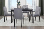 ZUN Gray Velvet Upholstered Side Chairs Set of 2pc Black Finish Wood Frame Casual Dining Room Furniture B011125791