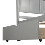 ZUN Platform Storage Bed, 2 drawers with wheels, Twin Size Frame, Gray 73106835