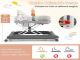 Grey Foldable Baby Walker with Detachable Tray & Shape Sorter Toys, 3-Level Height Adjustable for 06894251