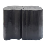 2-in-1 Irregular MGO End Table, Split Design, Small Space Friendly,Indoor Outdoor Use,Black Color N770P284171B
