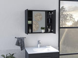 Artemisa Medicine Cabinet, Double Door, Mirror, One External Shelf -Black B07091764