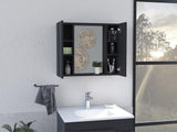 Artemisa Medicine Cabinet, Double Door, Mirror, One External Shelf -Black B20091764