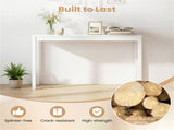 48" Solid Wood Leg Console Table, Narrow Farmhouse Entryway Table for Hallway & Sofa - White 27486499