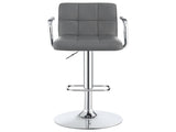 Grey and Chrome Adjustable Bar Stool B062P145644
