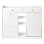 ZUN FCH 4 Drawers 2 Drawers with Top Baffle Shoe Cabinet Particle Board 128*25*107cm White 41329802