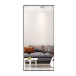 ZUN Tempered mirror 71" x 32" Tall Full Length Mirror with Stand, Black Wall Mounting Full Body Mirror, W1806P180029