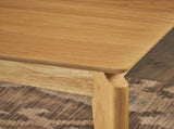 Dining Table, Rubberwood with Walnut Veneer, Mid-Century, Natural Oak Finish 64676.00NOAK