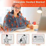 Wearable USB Blanket Shawl, Portable Blanket, 3 Gears 8 Heating Zones Cordless Zip 64011088