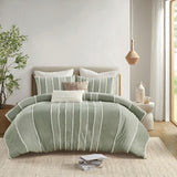 King/Cal King 3 Piece Striped Cotton Duvet Cover Set B035P217806