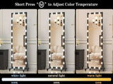 Hollywood Full Length Mirror with Lights Full Body Vanity Mirror with 3 Color Modes Lighted Standing W708P379201