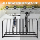 10 - Bike Floor Bike Rack, Easy - Assembly Modern Metal Double - Sided Commercial Grid Bicycle Floor W2505P311479
