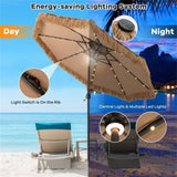 10 Foot Portable Beach Umbrella with Led Lights. 12868138