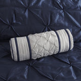 7 Piece Tufted Comforter Set Navy King B03596832