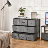 3-layer fabric drawer cabinet with 8 drawers in dark gray 71518239