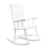 Patio Rocking Solid Wood, Outdoor Porch Rocker with Wooden Frame, Indoor Wooden Rocking 55528553