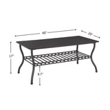 Modern Style 3-Piece Coffee Table Set Rectangle Coffee Table with 2 Square End Side Table Retro W2167142630