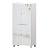 ZUN Large Shoe Storage Cabinet with Mirror for Entrance,Living Room Storage Cabinet with 4 Drawers,4 W760P228989