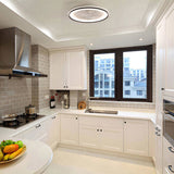 19 Inch RGB Dimmable Led Enclosed Ceiling Fan with Light Flush Mount Bladeless 6 Speed Remote 23895230