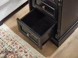 Farmhouse Style 3 Drawer Sofa Side Table Charging Pedestal, Tall Rustic Wood Square Nightstand W2393P324459