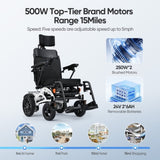 Automatic Reclining Foldable Wheelchairs for Adults, Longest Range 20 Miles of Deluxe 26161024