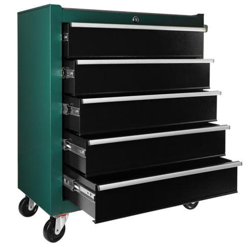 ZUN Rolling Tool Chest, 5-Drawer Toolbox on Wheels, Tool Cabinet Lockable and Movable with Tool Box 11469057