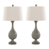 Cipolla Poly 29" Farmhouse Polyresin Table Lamp in Acid Dusty Wood Poly, Antique Soft Brass and B202P224050