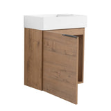 18'' Floating Wall-Mounted Bathroom Vanity with White Resin Sink & Soft-Close Cabinet Door W999P180170