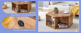 Hexagonal MDF coffee table, characteristic pattern stickers, multi-hole design to give more storage GL-W1151P200316