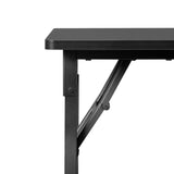 Nail Desk Folding Table, Black MDF Manicure Station w/ 2 Drawers & 1 Door Cabinet for Nail Art Salon 06078270