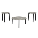 ZUN Living Room Coffee Table: Modern and stylish 36 inch round small coffee table, imitation marble W1781P178604