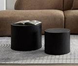 ZUN Nested table set 2 pieces, MDF coffee table set Living room/lounge area, black W2085123990