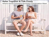 HDPE Outdoor Bench, Weather-Resistant Patio & Porch Bench With Aluminum-Reinforced Frame, 560 Lbs 21487707