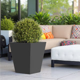 18" H Tall Mental Tapered Planter Large Outdoor & Indoor Garden Plant Pot with Drainage Hole and W3077P276878