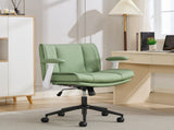 Cross Legged with Flip-Up Armrests Leather, Cross Legged Office on Wheels, Comfy Swivel 93199190