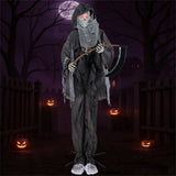8.5ft Halloween Grim Reaper Decoration - Sound-Activated Design, Glowing Eyes, Tattered Garb & 87215514