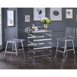 Clear and Chrome Armless Counter Height Chair B062P186545