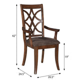 Brown and Dark Walnut Cross Back Arm Chairs B062P182698