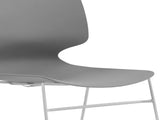 Modern Stacked Office Chair Set with Ergonomic Design in Grey, Polypropylene and Steel Construction, W3788P373805