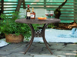 78*78*75cm Circular Diamond Top Courtyard Cast Aluminum Table Bronze 23420766